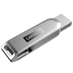联想（Lenovo）64GB Type-C USB3.1 手机U盘 X3C 香槟银 全金属 双接口旋转 高速读写手机电脑两用优盘