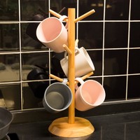 Bambkin 竹易家 北欧竹子杯架家用水杯架沥水置物架创意咖啡茶杯架玻璃马克杯挂架