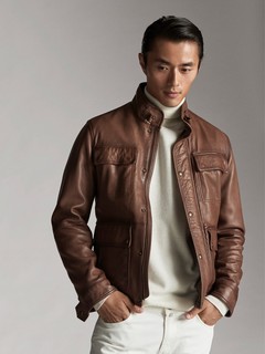 Massimo Dutti 03311241705 男士纳帕皮夹克 XL