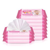 可爱多 婴儿柔湿巾新生儿宝宝儿童手口湿纸巾10片*10包 小包装 *3件
