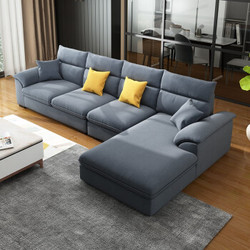 A家家具 现代简约布艺沙发组合 三人位+中位+右贵妃