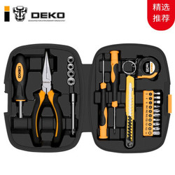 DEKO 工具箱 家用五金工具维修电工组合21件套 家庭多功能工具 家用收纳工具套装 21件套