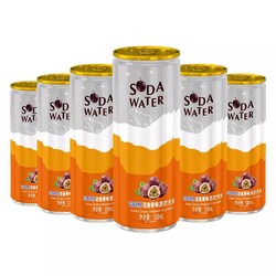 北冰洋 百香果味苏打汽水 330ml*6听 碳酸饮料 *2件