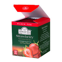 阿联酋进口亚曼(AHMADTEA)果味红茶叶袋泡茶包 草莓水果香红茶盒装10包*2g *10件