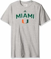 NCAA 迈阿密飓风队男士奇迹短袖Go-To T 恤，灰色，S 码