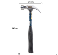 得力工具纤维柄羊角锤高碳钢锤头锤子多功能榔头木工装修工具家用