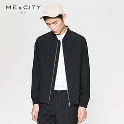 MECITY男装春季羊毛纯色短款棒球领夹克外套韩版