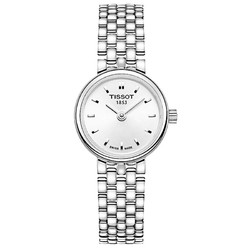 天梭(TISSOT)瑞表 乐爱系列 石英表女士 时尚小巧表盘 镶边钢制表带女生手表