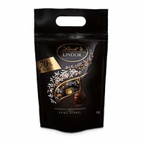 Lindt 瑞士莲 Lindor 系列软心巧克力球 特浓黑巧克力 70% 81粒 1kg装 *2件