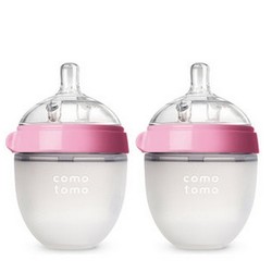 comotomo 可么多么 婴儿防胀气宽口径硅胶绿色奶瓶 150ml 2个