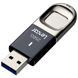 雷克沙（Lexar）256G USB3.0 U盘 F35 金属指纹加密U盘 保护隐私安全