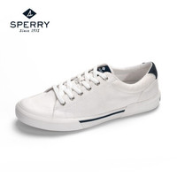 SPERRY/斯佩里男鞋 时尚潮流休闲鞋 平底系带舒适休闲帆布鞋 白色STS18650 42