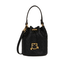 芙拉 Furla FW19MAIN 女士 牛皮革 黑色 CORONA系列 迷你 LOGO压花手提包斜挎单肩包大容量水桶包 1033875 *3件