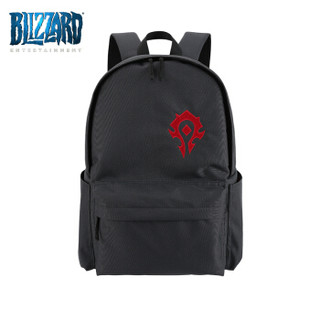 暴雪Blizzard 魔兽世界魔兽阵营标志双肩包 部落 标志双肩学生背包电脑包休闲旅行包大容量书包 黑色