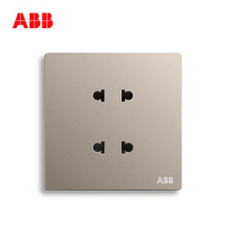 ABB 开关插座无框轩致朝霞金墙壁插座面板四孔插座AF212-PG *5件