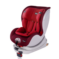 Pouch 帛琦 儿童安全座椅0-4岁前支撑腿双向安装汽车用座椅ISOFIX KS19 经典红