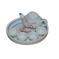 八鹰 迷你摆件创意陶瓷儿童小玩具茶具茶盘茶壶套装