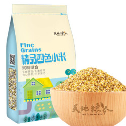 天地粮人 精品 四色小米 粥料组合1kg(黄小米 黑小米 绿小米 白小米 杂粮 月子米) *3件