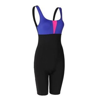 DECATHLON 迪卡侬 女子连体式泳衣 8402426 蓝黑拼接款 XL