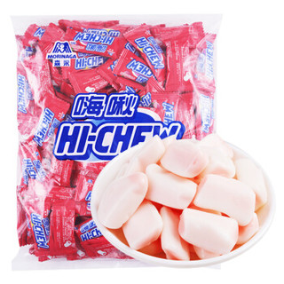 森永 Morinaga 嗨啾 HI-CHEW 好嚼水果果汁软糖 草莓味500g /袋 *3件