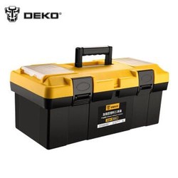 DEKO工具箱19寸加厚强型塑料PP手提箱车载多功能维修工具盒中号双层零件箱