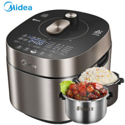 美的(Midea)电压力锅5L大容量 家用高压锅 复合双胆IH微电脑式触摸 变压沸腾 MY-HT5072P