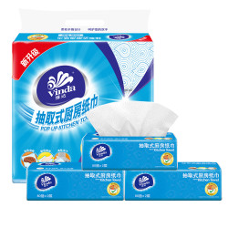 维达 抽纸 厨房专用二层80抽*3包纸巾 厨房用纸吸水吸油卫生抽纸巾
