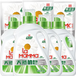 妈妈壹选无添加天然皂液洗衣液13斤家庭装(瓶装2kg+1kg*3+袋装500g*3) *2件