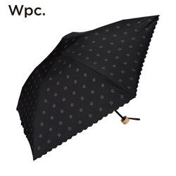 Wpc.遮阳伞遮光遮热时尚折叠遮阳伞130克 遮光轻量花朵款801-9073黑色 *3件