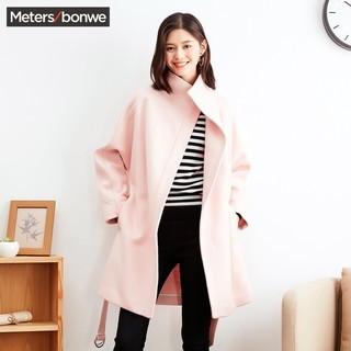 Meters bonwe 美特斯邦威 女士中长款毛呢大衣