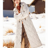 INMAN 茵曼 1884121113 女士长款收腰羽绒服