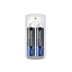 南孚锂可充Tenavolts 5号USB充电电池2节套装 1.5V恒压快充五号 充电锂电池2B套装