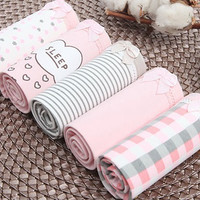 Langsha 浪莎 1569 女士棉质内裤 5条装 可爱粉色系 L