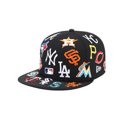 NEW ERA男女同款950 MLB美国棒球大联盟队标logo刺绣平沿棒球帽ALLOVER  均码