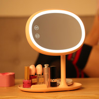 纽曼(Newsmy)台灯化妆镜台式带灯可储物LED美妆镜 LS-8918粉色