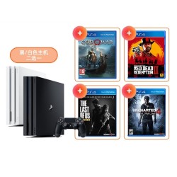 SONY 索尼 PS4 PRO 游戏主机 +《战神4》+《大镖客2》+《美国末日》+《神秘海域4》