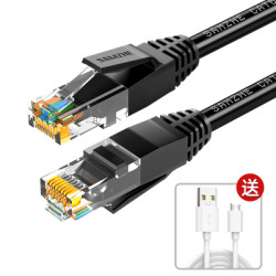 山泽 高速网线 0.5m 黑色 送 type-c 数据线 1m