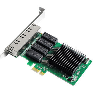 moge 魔羯 MC2258 四口千兆网卡PCI-E X1接口4口千兆服务器网卡4口千兆网卡 RTL8111H千兆网卡