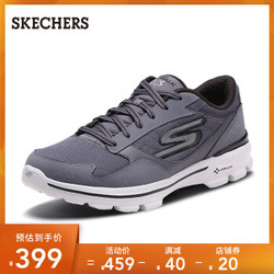 Skechers斯凯奇男鞋 GO WALK3时尚百搭运动休闲鞋轻质舒适缓震健步鞋 54056 炭灰色/黑色 44