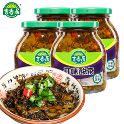 吉香居开味酸菜下饭榨菜拌饭菜306g*4瓶下饭酱菜