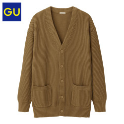 GU 极优 320279 男装罗纹V领针织开衫