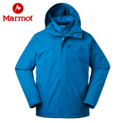 marmot/土拨鼠2019秋冬新款男防水保暖羽绒内胆三合一冲锋衣上衣 摩洛哥蓝3772 L 欧码偏大