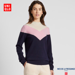UNIQLO 优衣库 女士羊绒拼色半高领针织衫