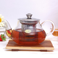 玻璃茶壶高硼硅耐热茶具可拆洗梨形花茶壶热水壶