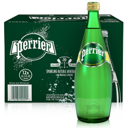 Perrier 巴黎水 原味玻璃瓶 750ML*12瓶 进口饮用水 矿泉水 气泡水 法国进口 *3件