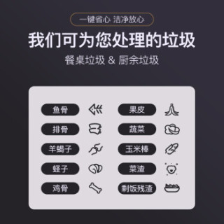 帝普森T360厨余垃圾处理器厨房家用全自动餐厨食物垃圾处理器出口欧美可接洗碗机 T360黑色