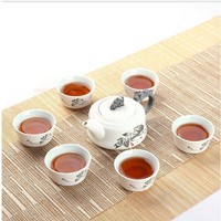 雪花釉功夫茶具套装家用简约陶瓷特价创意茶壶茶杯子龙壶