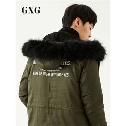 GXG羽绒服男装 冬季男士时尚潮流连帽加厚白鸭绒中长款羽绒服潮 *2件