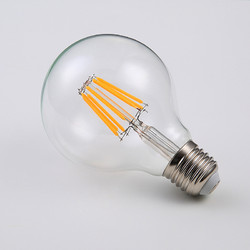 希尔顿家用led灯泡e27大螺口暖白光高亮节能照明透明玻璃单灯球泡