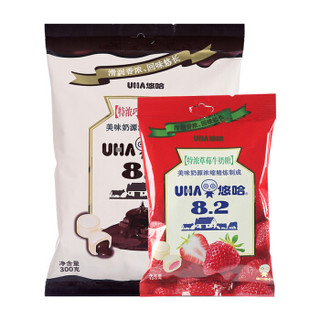 悠哈 UHA 特浓巧克力牛奶糖300g+特浓草莓牛奶糖120g *2件